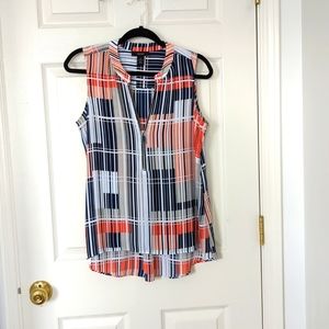 Alfani petite sleeveless top with zip front